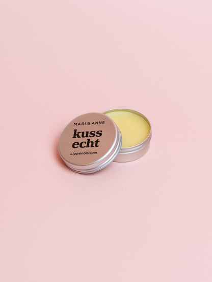 Lippenbalsam "Kussecht" von Mari und Anne; offene Dose