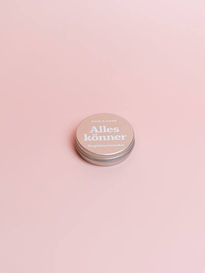Ringelblumensalbe "Alleskönner" von Mari und Anne; geschlossene Dose